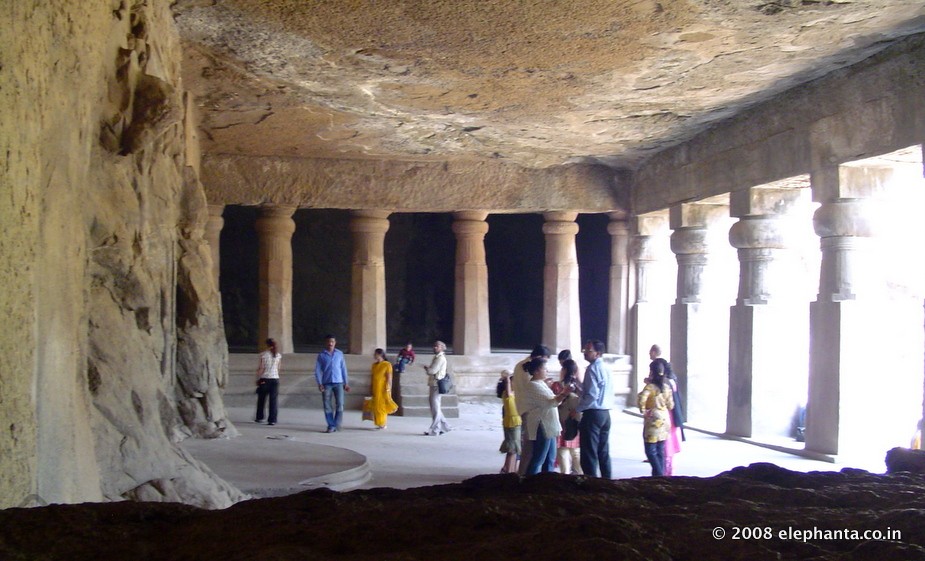 Open Hall of Elephanta Cave 3